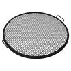 Black food-grade powder coated round BBQ Grilling Grate with handles.