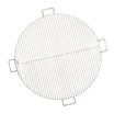 Round Stainless-steel Grilling Grate made with stainless steel rods, four handles, and a sturdy concave stainless steel brim.