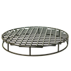 Flat circular Steel Fire Pit Grate perpendicular round rods and 4 inch lift.