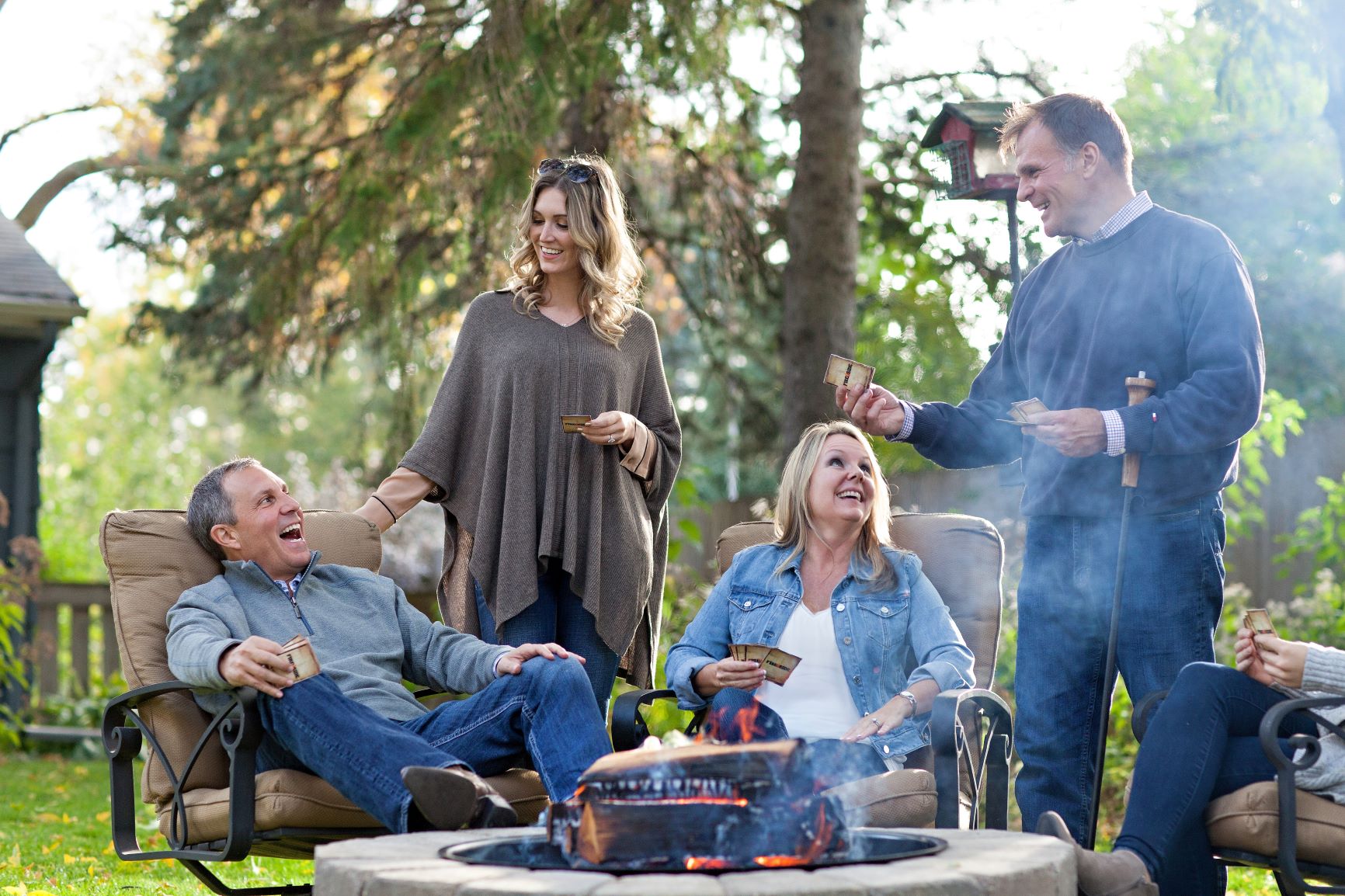 Socializing around the bonfire