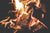 Hot firewood and flames