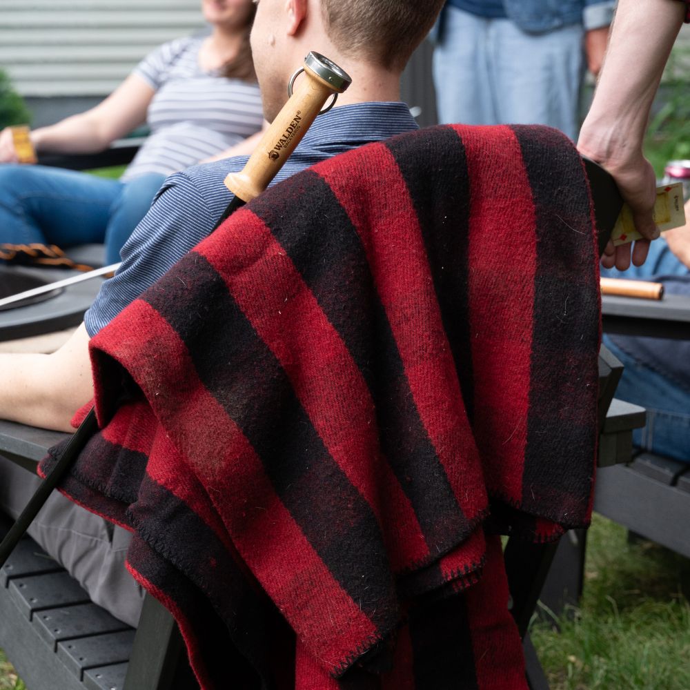 Fireside Wool Blanket with Leather Carrying Strap