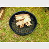 light a fire on top of the gridded steel grate for better burning fire